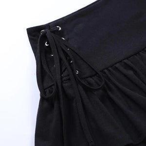 Mini Skirt Girls Sweet Black High Waist Pleated Skirt Cute Dark Lightweight Simple Design Skirts