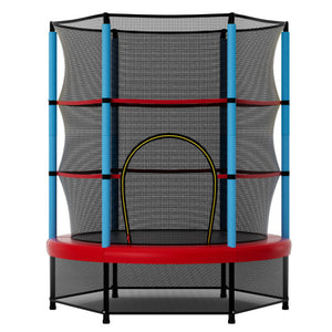 Kids Trampoline Recreational Bounce Jumper with Safety Enclosure Net-Navy