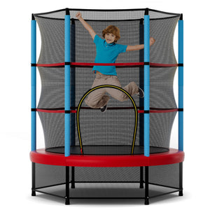 Kids Trampoline Recreational Bounce Jumper with Safety Enclosure Net-Navy