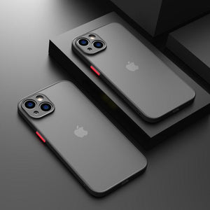 Minimalistic Shockproof Armor Case For iPhone 13 14 12 11 Pro Max XR XS X Luxury Silicone Bumper Clear Hard Cover Mini Luxury Silicone Bumper Clear Hard Cover
