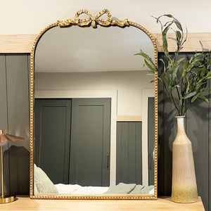 Antique Gold Bow Mirror, Choose Your Size