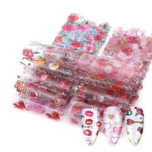 Mix Nail Art Transfer Foil Sticker Angles Decoration Nail Art Decals Design For Nails Wraps Follie Nail Foil Transfer Sticker Kit, Nail Art Decals Nail Foil Glass Paper Nail Decals Nail Wraps for Nail Art Decorations Supplies