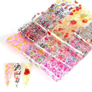 Mix Nail Art Transfer Foil Sticker Angles Decoration Nail Art Decals Design For Nails Wraps Follie Nail Foil Transfer Sticker Kit, Nail Art Decals Nail Foil Glass Paper Nail Decals Nail Wraps for Nail Art Decorations Supplies