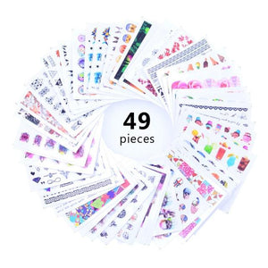 Mixed Designs Water Nail Stickers Decals Dream Catcher Transfer Tip Watermark Flora Painting Slider Manicure Decoration Girls Manicure Decoration Nail Art Supplies 3D Self-Adhesive Nail Decals Designer Nail Stickers for Acrylic Nails