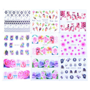 Mixed Designs Water Nail Stickers Decals Dream Catcher Transfer Tip Watermark Flora Painting Slider Manicure Decoration Girls Manicure Decoration Nail Art Supplies 3D Self-Adhesive Nail Decals Designer Nail Stickers for Acrylic Nails