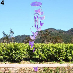 Model Creative Crystal Butterflies-Wind Chime Hanging Ornament  Mobile Wind Bell Garden Ornament Lucky Yard Garden Living Room Home/Wall/Room For Mom Birthday Gift Metal Music Wind Chimes Indoor & Outdoor Decor