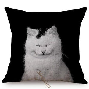 Modern Black And White Animals Portrait Photography Of Lion Zebra Elephant Tiger Pattern Sofa Pillow Cover Home Decor Square Cushions Cover 45x45cm