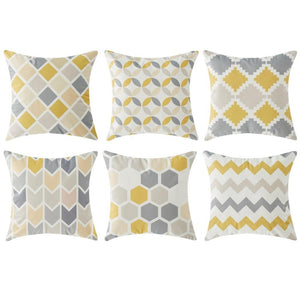 Modern Geometric Decorative Geometric Pillow Cushion Cases Outdoor Square Yellow Decorative Pillow Covers For Couch Bedroom Pillow Cases Cushion Covers