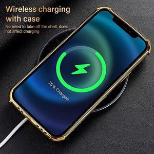 Modern Green Leather Case for iPhone 14 Pro Max Mini 13 11 Pro Max X XR XS Max 13 Mini Cases Luxury PU Leather Covers Luxury Cover Gold Edge  for Women Girls Slim Leather Elegant Iphone Protective Cover