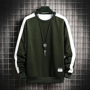 Modern Long Sleeve Sweatshirts Men New Fashion Color Casual Mens Casual O-Neck Patchwork Sweatshirt For Young Men Men Sweatshirt Streetwear Loose Solid Patchwork Pullover Sweatshirt