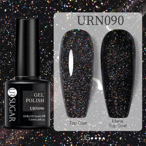Modern Luxury Autumn Winter Womens Gel Polish Glossy Matte Diamond Effect Long Lasting Nail Art Sequins Design