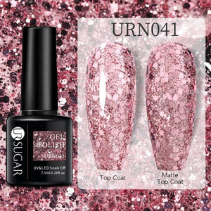 Modern Luxury Autumn Winter Womens Gel Polish Glossy Matte Diamond Effect Long Lasting Nail Art Sequins Design