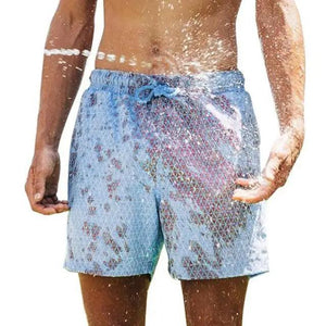 Modern Men's Summer Discoloration Swimming Trunks Magical Change Color Beach Surf Shorts Quick Dry Bathing Short Swim Pants