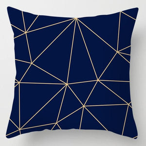 Modern Simple Blue Geometric Pillow Cover Home Sofa Decorative Blue Sea Texture Cotton Linen Cushion Home Decorative Pillow Case 45x45cm