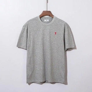 Modern Summer New Hearts A Love Embroidered Simple Design Masculine Fashion Short Sleeve T-Shirt Men's T-Shirt  Men's Short Sleeve Tees Cotton T-Shirts for Men