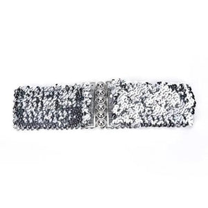 Modern Wide Fabric Strap Silver Metal Buckle Belts For Women Trendy Fashion Stretchable Classic Belts