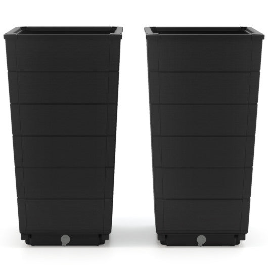 Modern Flower Planter for Front Porch and Lobby-Black