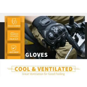Motorcycle Breathable Glove Strong PVC Touch Screen Full Finger Motorbike Racing Riding Bicycle Summer Gloves