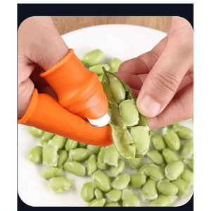 Multi-Functional 1 Set Silicone Finger Protector With Blade For Fruits Vegetable Thumb Knife Finger Guard Kitchen Accessories