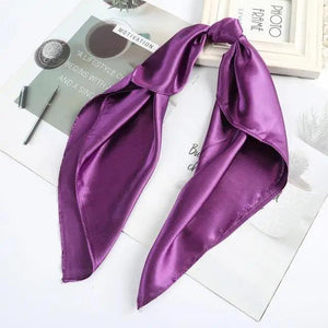 Multi-Functional Square Silk Scarf 60*60cm Headband Hairbands Hair Hoop Accessories For Women,Girl,Lady Head Neck Satin Scarf Handkerchief