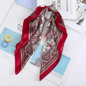 Multi-Functional Square Silk Scarf 60*60cm Headband Hairbands Hair Hoop Accessories For Women,Girl,Lady Head Neck Satin Scarf Handkerchief