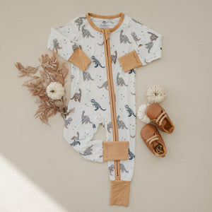 Mummy-Saurus Rex Bamboo Zippy Romper *Newborn & 0-3 months only