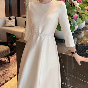 Elegant Solid Color Dress