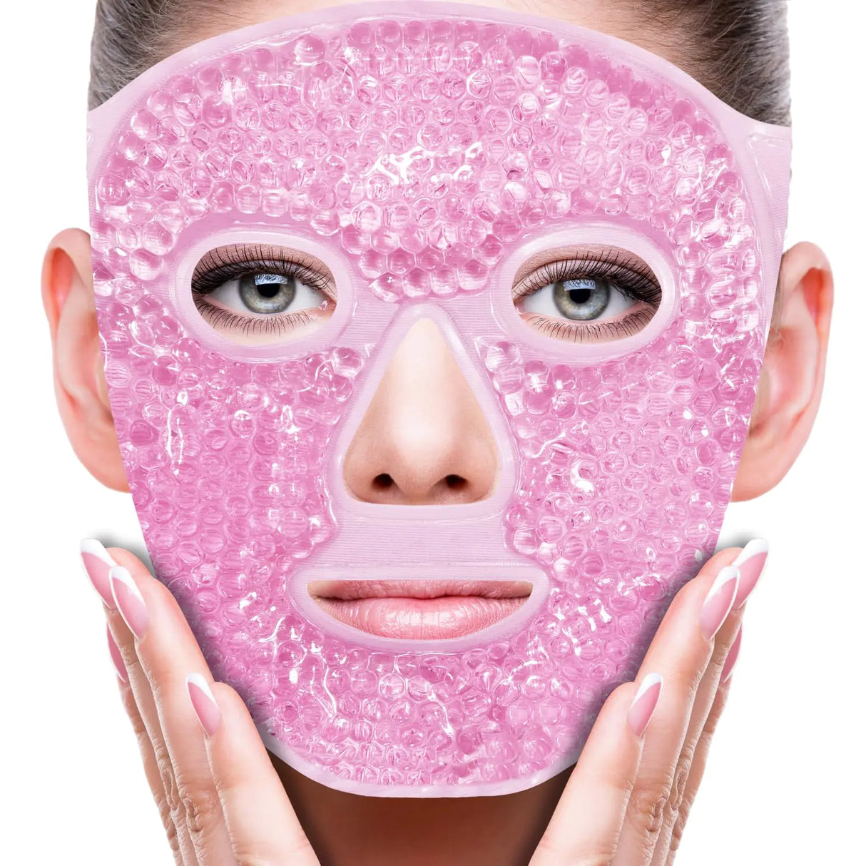 Face Eye Mask Ice Pack for Reducing Puffiness, Bags Under Eyes, Puffy Dark Circles, Migraine,Hot/Cold Pack with Soft Plush Backing (Pink #19) Pink #19