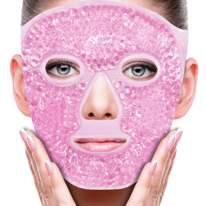 Face Eye Mask Ice Pack for Reducing Puffiness, Bags Under Eyes, Puffy Dark Circles, Migraine,Hot/Cold Pack with Soft Plush Backing (Pink #19) Pink #19