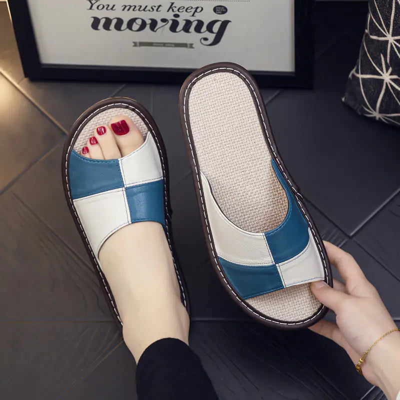 Luxury Genuine Leather Sheepskin Women's Slippers