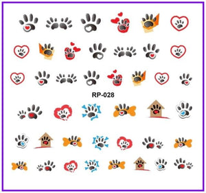 Nail Art Beauty Water Decal Slider Nail Stickers Animal Pet Claw Paw Foot Print Sweet Heart Black Cat Decorations Slider Nail Art Stickers Decals Nail Art Supplies Valentines Day 3D Self-Adhesive Nail Decorations Manicuring Nail Art Manicure Lips Nail