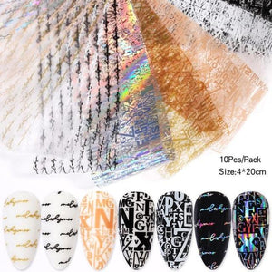 Nail Foils Marble Flower Series Iridescent Nail Art Transfer Sticker Paper Slider Nail Water Decal Design Manicures Decorations  Art Manicures Decoration New Gold Nail Transfer Foils for Nail Arts Nails Supply Holographic Effect Nail Art Foil Stickers Hol