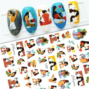 Nail Stickers Cute Rabbit Nail Art Decorations No Face Man Nail Sliders For Manicure Women Kids Girls Manicure Decoration Nail Art Supplies 3D Self-Adhesive Nail Decals Designer Nail Stickers for Acrylic Nails