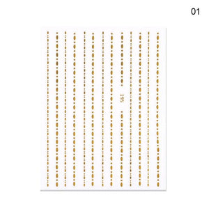 Nail Strip Stickers Black Gold Rose Gold Silver Metal Strip Tape Nail Art Adhesive Foil Tips Nail Sticker Decals Metallic Curve Strip Line Nail Decal Self-Adhesive 3D Wave Design Decoration for Women Girls Tape Nail Art Stickers Decal Decoration