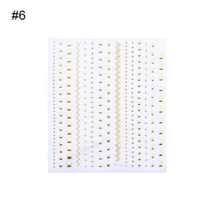 Nail Strip Stickers Black Gold Rose Gold Silver Metal Strip Tape Nail Art Adhesive Foil Tips Nail Sticker Decals Metallic Curve Strip Line Nail Decal Self-Adhesive 3D Wave Design Decoration for Women Girls Tape Nail Art Stickers Decal Decoration