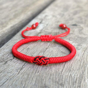 National Style Lucky Red String Bracelet Handmade Braided Knot Charm Bracelets For Women Men Red Bracelet Protection Red Cord Bracelet Adjustable Braided Knot Bracelet