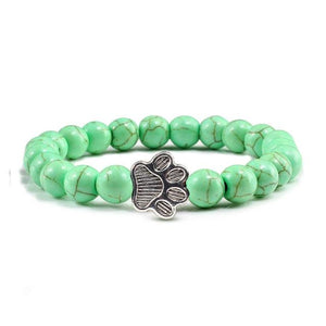 Natural Matte Black Lava Volcanic Stone Paw Print Charm Bracelet Pet Memorial Cat Dog Lovers Jewelry Bracelets For Women Men Stress Relief Yoga Bracelet Mood Bracelet Gifts For Women And Girls