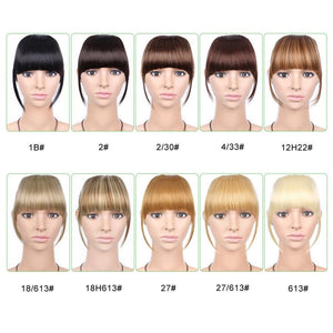 Natural Straight Synthetic Blunt Bangs High Temperature Fiber Brown Women Clip-In Flat Neat Bangs With Temples For Women One Piece Hairpiece