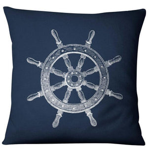 Navigation Navy Blue Nautical Shell Starfish Linen Pillow Cover Blue Anchor Navigation Anchor Sailboat Pillowcase Marine Cushion Cover Sofa Home Decorative Cushion Cover For Home