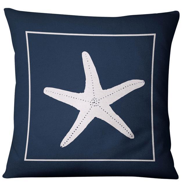 Navigation Navy Blue Nautical Shell Starfish Linen Pillow Cover Blue Anchor Navigation Anchor Sailboat Pillowcase Marine Cushion Cover Sofa Home Decorative Cushion Cover For Home