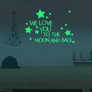 New Amazing Luminous Moon and Stars Wall Stickers for Kids Room Baby Nursery Home Decoration Wall Decals Glow in the Dark Bedroom Ceiling