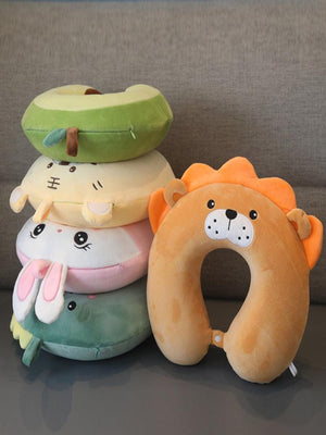New Animal Memory Cotton U-shaped Pillow Car Neck Pillow Noon Rest Pillow Plane Travel PillowKids Neck  Travel Pillows Cute U-Shaped Animal Pillow for Cars Planes Boys Girls Child Gift Ideas