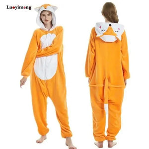New Animal Pajamas Women Unicorn Sleepwear Panda Pajama Cartoon Overalls Winter Rabbit Nightie Jumpsuit For Winter Girls Unicorn Pajamas Costume Fleece Hooded Animal Sleepwear Christmas Cosplay Unicorn Gift