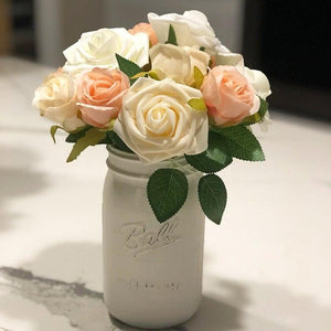 New Artificial 10/20/30 Heads 8cm PE Foam Rose Flowers Bride Bouquet Flower For Wedding Party Decorative Scrapbooking Flower Silk Roses for Wedding Centerpieces Bridal Show Bouquets Party Home Flowers Decoration