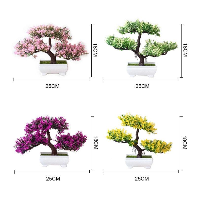 New Artificial Plants Pine Bonsai Potted  Decorative Green Small Trees Fake Flowers Ornament For Home Garden Decoration