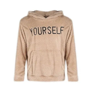 New Autumn And Winter Warm Men Wool Hooded Sweatshirts Letter Print Hooded Men's Embroidered Sweater Casual Hooded Long Sleeve Hipster Gym Long Sleeve Hoodies