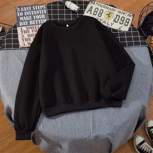 New Basic Hoodies for Women Streetwear Female Spring Autumn Solid Color Hoodie Casual Crewneck Sweatshirt Hip Hop Tops Women Long Sleeve Oversized Hoodie Sweatshirt Ladies Streetwear Slouch Pullover Tops