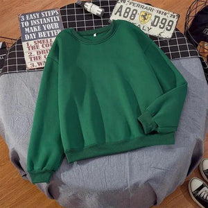 New Basic Hoodies for Women Streetwear Female Spring Autumn Solid Color Hoodie Casual Crewneck Sweatshirt Hip Hop Tops Women Long Sleeve Oversized Hoodie Sweatshirt Ladies Streetwear Slouch Pullover Tops
