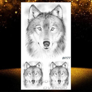 New Black Wolf Forest Sticker Tattoos Temporary Tree Fierce Animal Body Tattoo Luxury Design Custom Tatoos For Mens