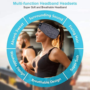 New  Bluetooth Wireless Headphones Sports Headband Soft Elastic Comfortable Headphones For Sleep Music Headset Speakers